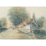 Thomas Churchyard (1798-1865), Ipswich Road Woodbridge looking towards Cumberland Street with the