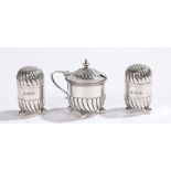 Victorian silver condiment set, London 1897/98, maker Horace Woodward & Co Ltd, consisting of two