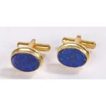 Gilt lapis lazuli cufflinks