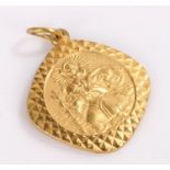 9 carat gold St Christopher medallion, 4.5 grams