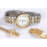 Seiko SQ100 gentleman's wristwatch, together with two ladies wristwatches