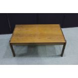 Oak coffee table on oval legs, 127cm x 77.5cm