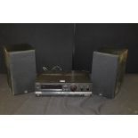 Technics AV Control Receiver SA-GX23OD, together with two speakers, UNTESTED
