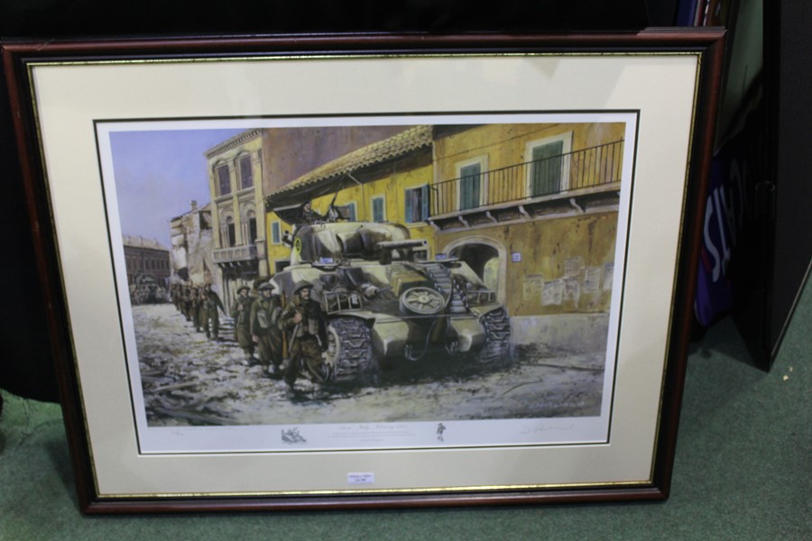 David Pentland limited edition print, "Anzio" Italy February 1944, signed in pencil and numbered