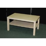 Ikea light wood coffee table, with undertier, 90cm x 55cm