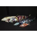 Collection of Murano style glass fish, various sizes and colours (qty)