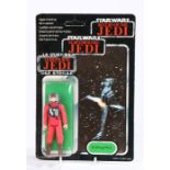Palitoy B-Wing Pilot, Star Wars, Return of the Jedi, 1983, upon a 79 back unpunched card