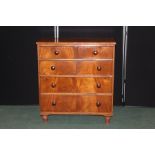 Victorian mahogany chest of two short and three long drawers, on turned legs, 90cm wide