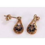 Pair of 9 carat gold earrings