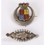 Victoria silver and enamel jubilee brooch, together with another silver brooch, (2)