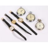 Collection of watches, to include two pocket watches, three wristwatches and a Yachtsman watch, (6)
