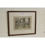 Framed print of Orford church choir arcade