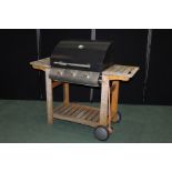 John Lewis gas barbecue, on a wooden frame, 138cm wide
