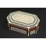 Mother of pearl inlaid chestnut box