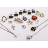 Jewellery, to include silver jewellery, a agate heart pendant, cufflinks, etc, (qty)