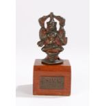 Mid 18th Century Indian bronze figure of Buddha with elephants to her shoulders, with original