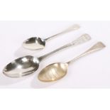 George III silver tablespoon, London 1792, maker George Gray, with bright cut handle initialled IAC,