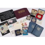 Coins, to include silver proof 1977 cased Crown, 1970 and 1971 coin sets, cased crowns, Decimal sets