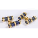 Bullet lapis lazuli cufflinks