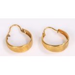 Pair of gold loop earrings, 3.3 grams