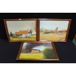 Three oil on canvas paintings of WW2 military aircraft crashes (3)