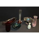 Collection of art glass, various colours and designs