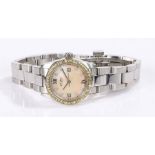 Rotary ladies wristwatch, the signed mother of pearl dial with Roman and clear paste numerals,