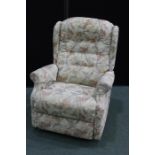 La-Z-Boy recliner armchair upholstered in a floral decorated material