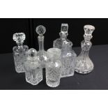 Collection of seven decanters, various styles (7)