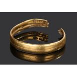 18th Century gold wedding/betrothal band, probably assayed for Birmingham 1790, consisting of two