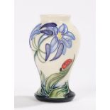 Moorcroft Fly Away Home pattern vase, the bulbous tapering body with ladybird and foliate