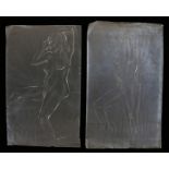 Two Eric Gill prints depicting female nudes, unframed, the largest 27cm x 45cm (2)