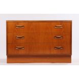 G-plan chest of three long drawers, on a plinth base, 81cm wide