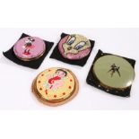 Collection of four compacts featuring cartoon characters: a 'Madeline Beth' compact of 'Tweety