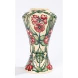 Moorcroft S.C. Play pattern vase, the tapering body with foliate decoration, incised and hand