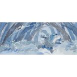 Attributed to Michael Foreman (1938) Mole running through woodland, watercolour, 16cm x 7cm