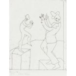 John Kiki (B1943), dancing figures, signed limited edition print numbered 3/10, housed in an