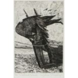 Gillian Stroudley, (1925-1992) Weathered Wreck, pencil signed limited edition etching, 16cm x 25cm