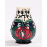 Moorcroft Charles Rennie Mackintosh pattern vase, with tapering neck above the bulbous body,