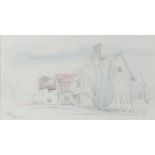 Jack Penton (1917-2000) Monks Hall, Syleham, signed and titled pencil and watercolour, 44cm x 25cm
