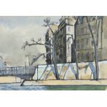 Edwin La Dell (British, 1914-1970), "Ile de la Cite", watercolour, housed in a grey painted frame,
