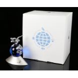 Swarovski Crystal Planet Vision 2000 globe with dove of peace, 12cm high, housed in a fitted case