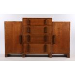 Arts and Crafts Cotswold School oak sideboard in the manner of Gordon Russell, the interior of the