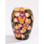 Moorcroft Connoiseur Collection 2004 orchid pattern vase, the bulbous body with orchid decoration on