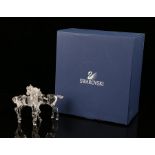 Swarovski figure depicting two horses, 9cm high, housed in a fitted case with outer box