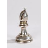 Victorian novelty silver pepper pot in the form of a bishop chess piece, Birmingham 1887, maker