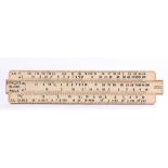 Large Unique slide rule, with central sliding section, 117cm wide