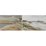 Contemporary English school, watercolours of Walberswick and Southwold, unsigned, 36cm x 25cm, (2)