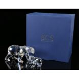 Swarovski Crystal Society siku polar bear and cub figures, the larger 8.5cm high, housed in a fitted