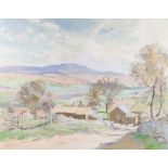 Jack Merriott (1901-1968), "Ribblehead", signed oil on canvas, housed in an oak frame, the